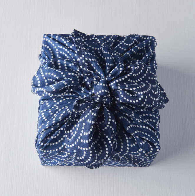 Blue large Furoshiki wrap 75cm - Image 4